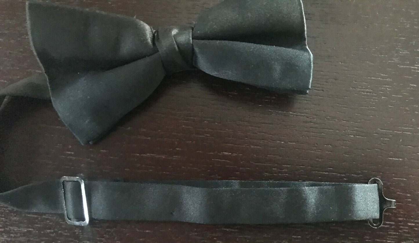 Mens BOW TIE Black Pre-Tied Adjustable Neck Classic (No 5)