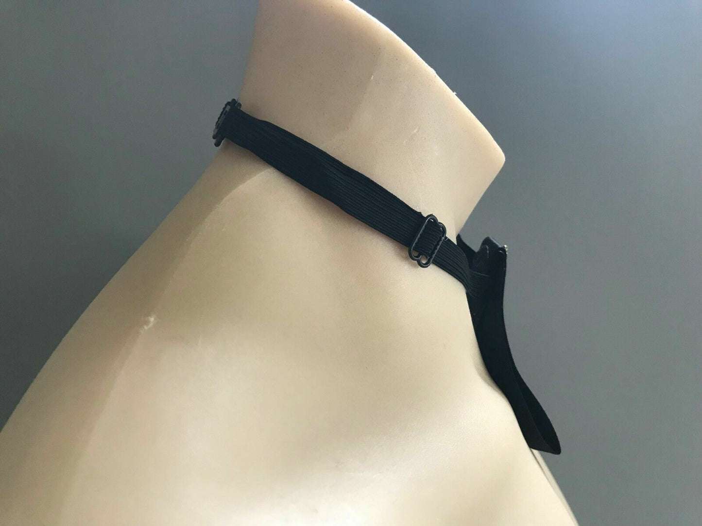 Mens BOW TIE Rhinestone Trim Black Ribbon Pre-tied & Adjustable Neck NEW Unique