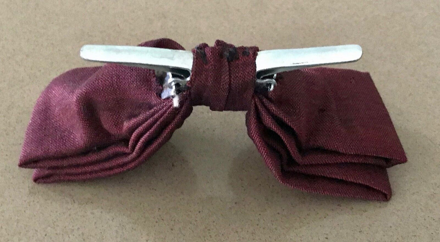Vintage Mens Bow Tie Maroon Thin Pre-tied Clip On Bow Tie - Formal Events