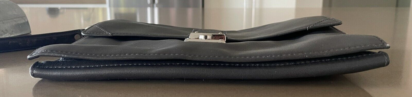 PEGASUS CLUB Man Bag Grey Taupe Leather TriFold Wristlet Travel European NEW