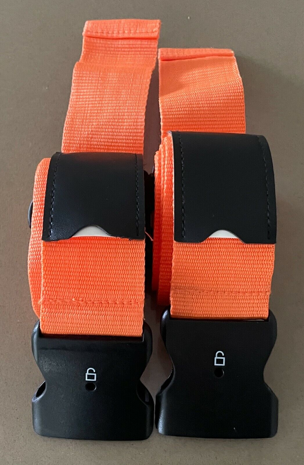 BAGS & COMPANY Luggage Straps x 2 Suitcase Strap Orange Canvas Travel Accessory