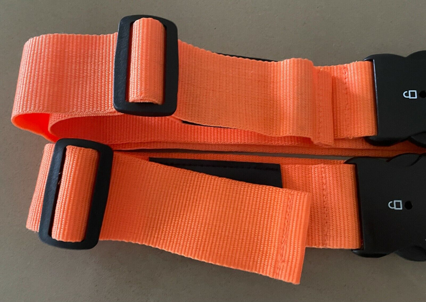 BAGS & COMPANY Luggage Straps x 2 Suitcase Strap Orange Canvas Travel Accessory
