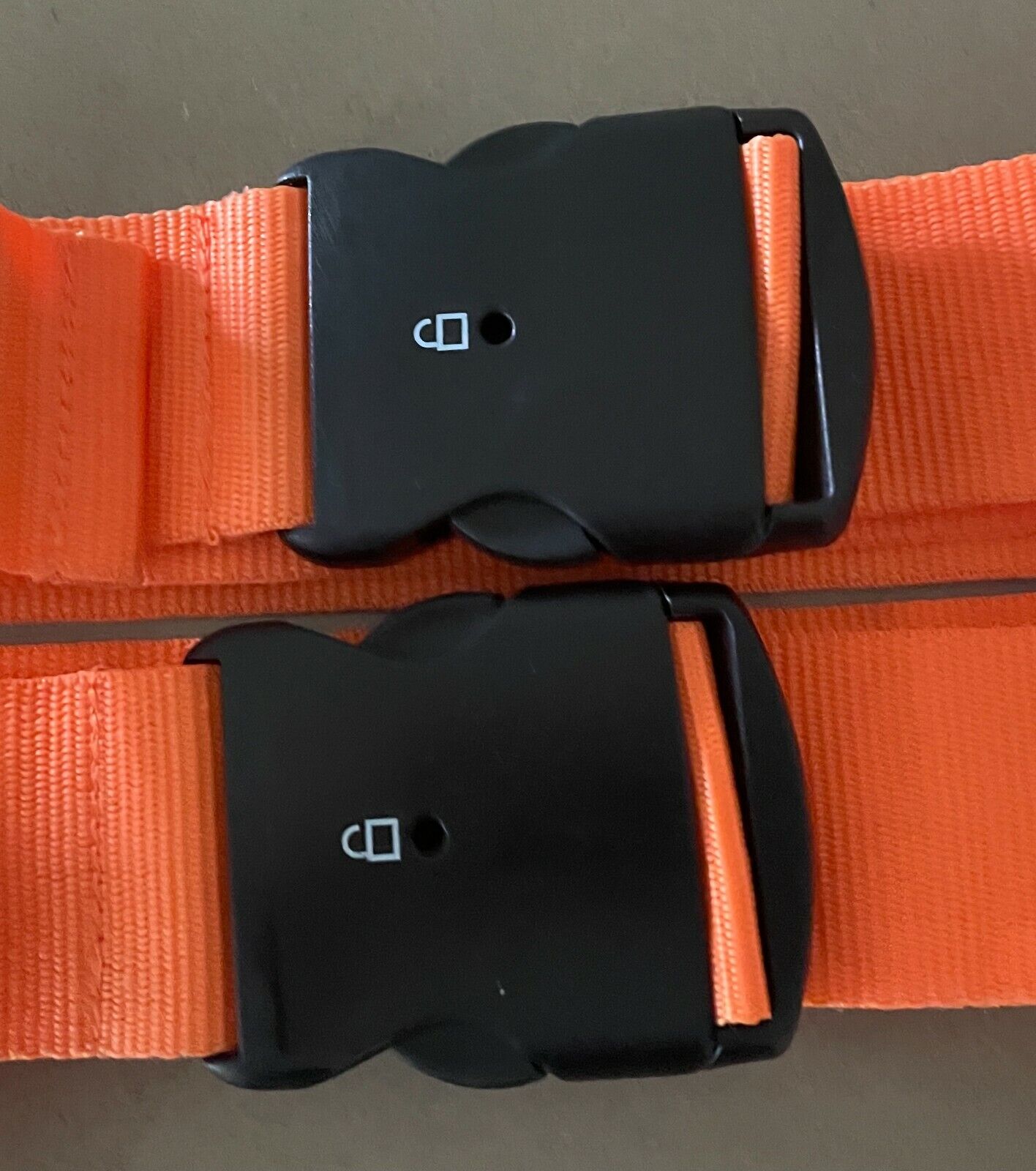 BAGS & COMPANY Luggage Straps x 2 Suitcase Strap Orange Canvas Travel Accessory
