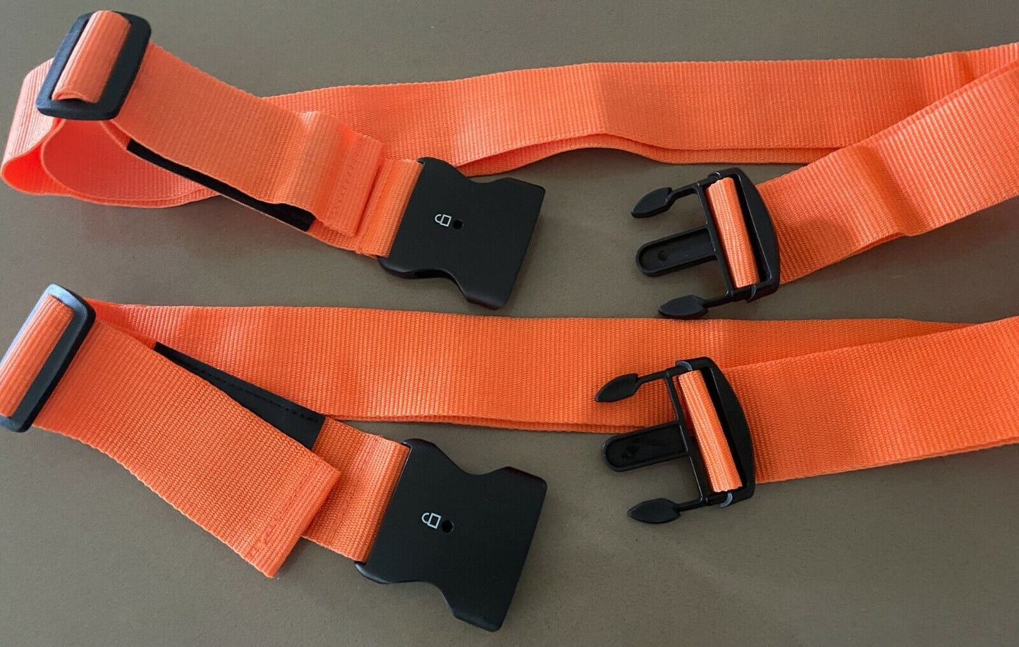 BAGS & COMPANY Luggage Straps x 2 Suitcase Strap Orange Canvas Travel Accessory