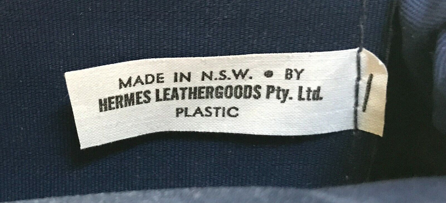 HERMES LEATHERGOODS P/L NSW Handbag White Plastic Vinyl Bag Vintage 1950s