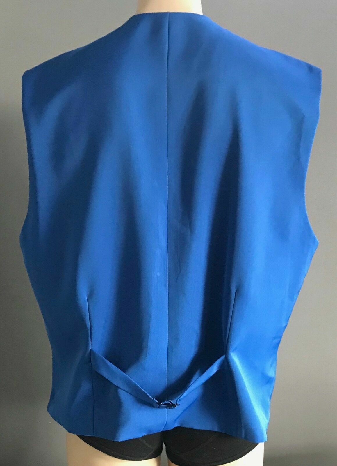 Mens WAISTCOAT Cobalt Blue Hand Made Sleeveless Vest Size XXL Formal Dressup NEW