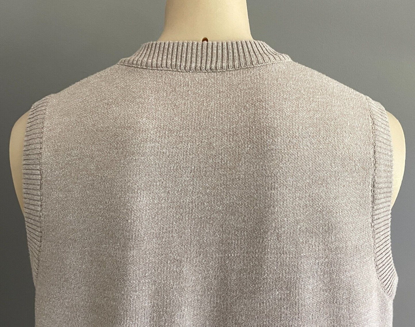 PERIZZI Grandpa Vest Taupe Brown White Argyle Button Down Size L Chest 118cm