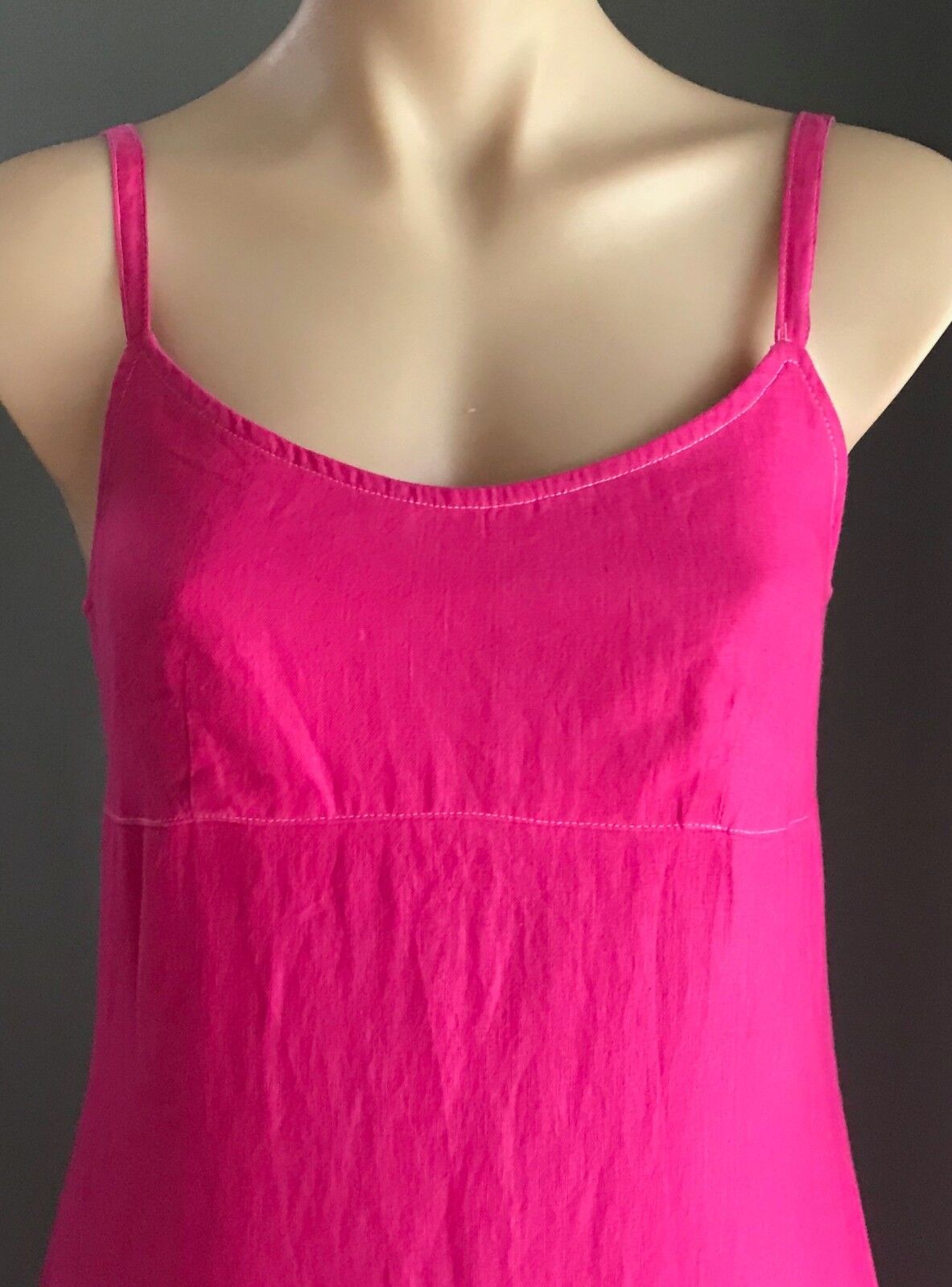 WITCHERY Maxi Dress Linen A-Line Hot Pink Resort Wear Made In Australia S 8 10