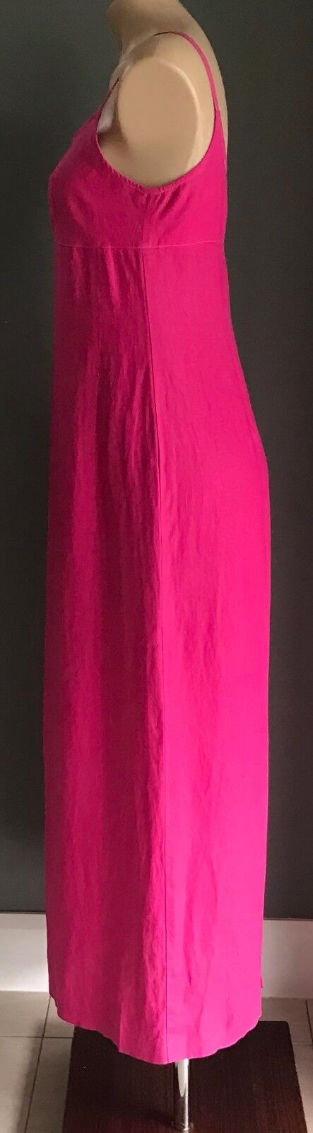 WITCHERY Maxi Dress Linen A-Line Hot Pink Resort Wear Made In Australia S 8 10