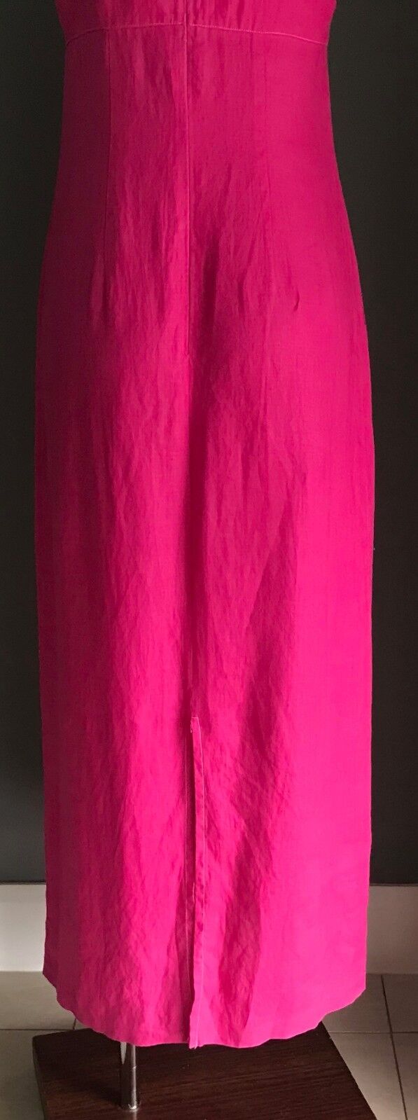 WITCHERY Maxi Dress Linen A-Line Hot Pink Resort Wear Made In Australia S 8 10