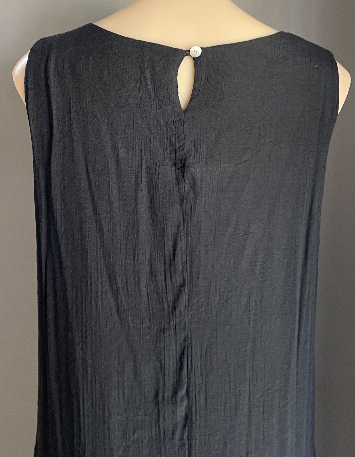 Maxi Dress BEE KEEPERS Black & White Hem Trim Sleeveless A-Line Size 14
