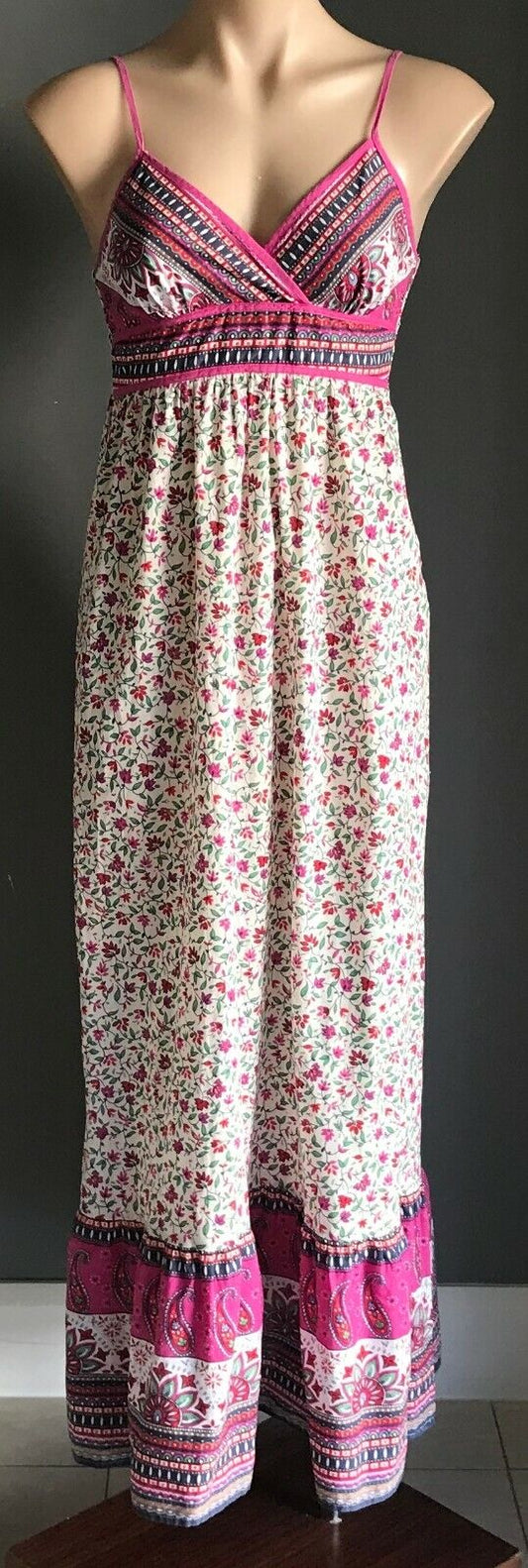JAY JAYS Maxi Dress Cotton Colourful Print Sleeveless Casual Ladies Size 8 10