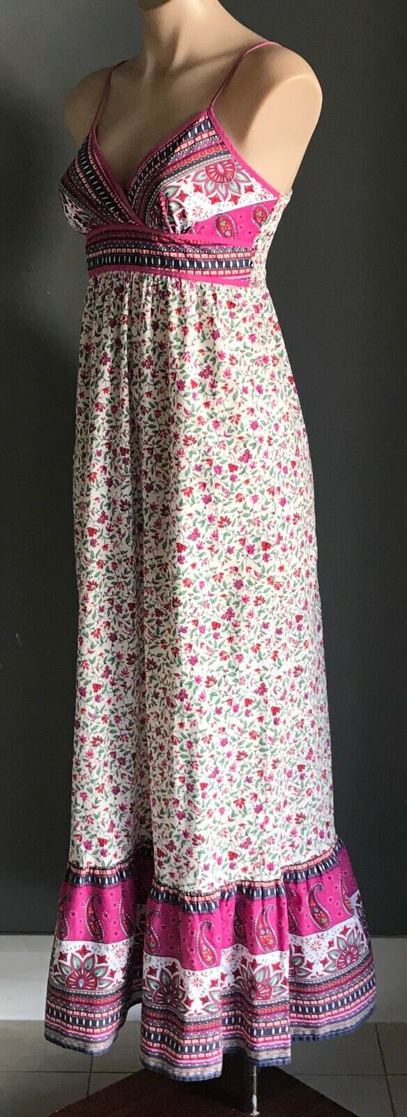 JAY JAYS Maxi Dress Cotton Colourful Print Sleeveless Casual Ladies Size 8 10