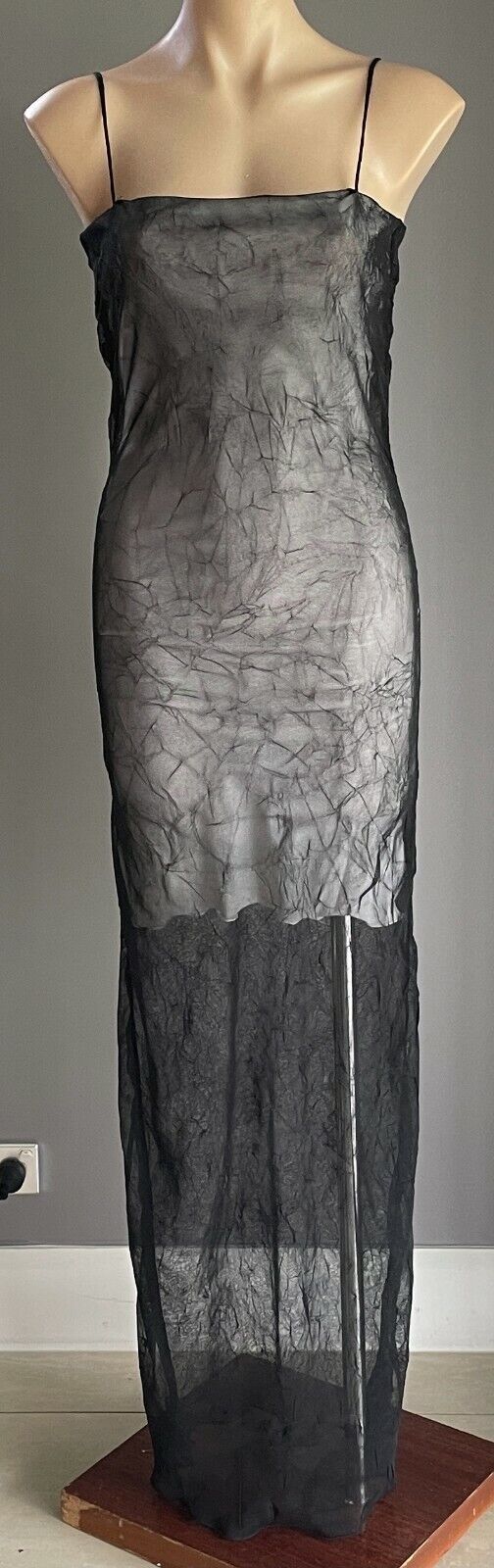 COOPER STREET CLOTHING Maxi Dress Sleeveless Crinkle Look Mesh Net Layer Size M