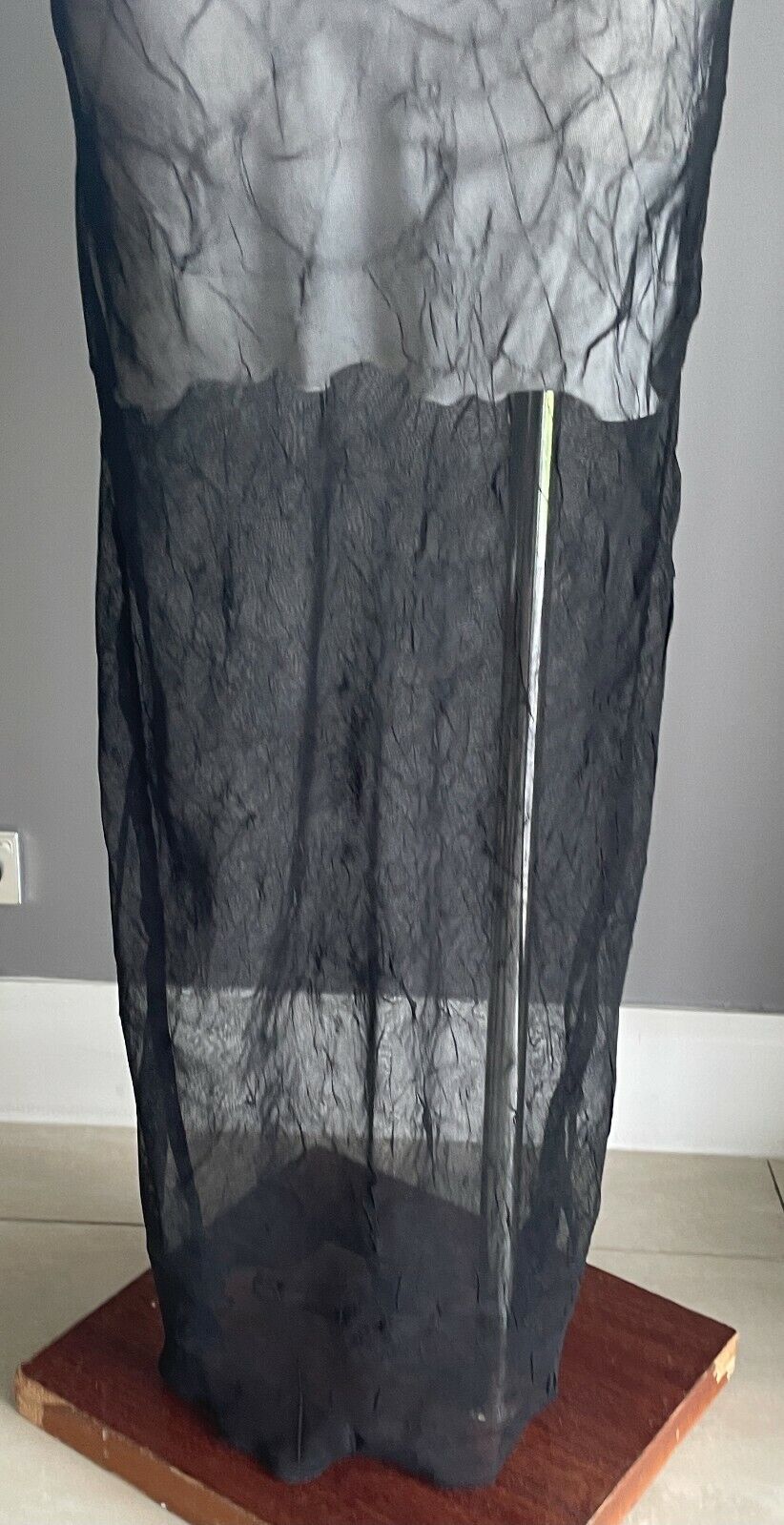 COOPER STREET CLOTHING Maxi Dress Sleeveless Crinkle Look Mesh Net Layer Size M