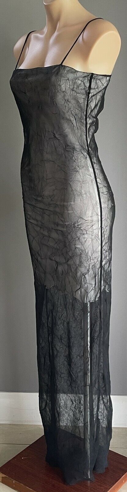 COOPER STREET CLOTHING Maxi Dress Sleeveless Crinkle Look Mesh Net Layer Size M