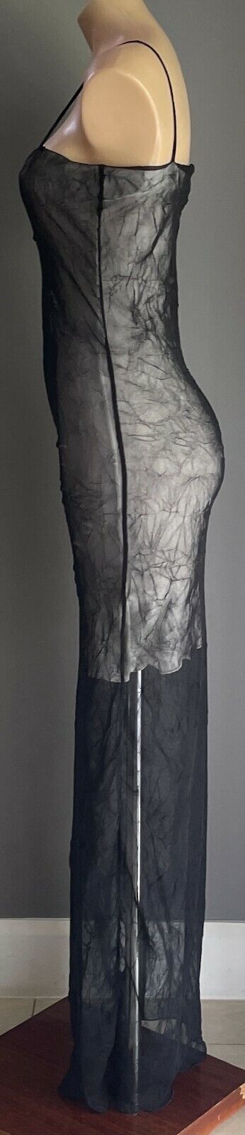 COOPER STREET CLOTHING Maxi Dress Sleeveless Crinkle Look Mesh Net Layer Size M