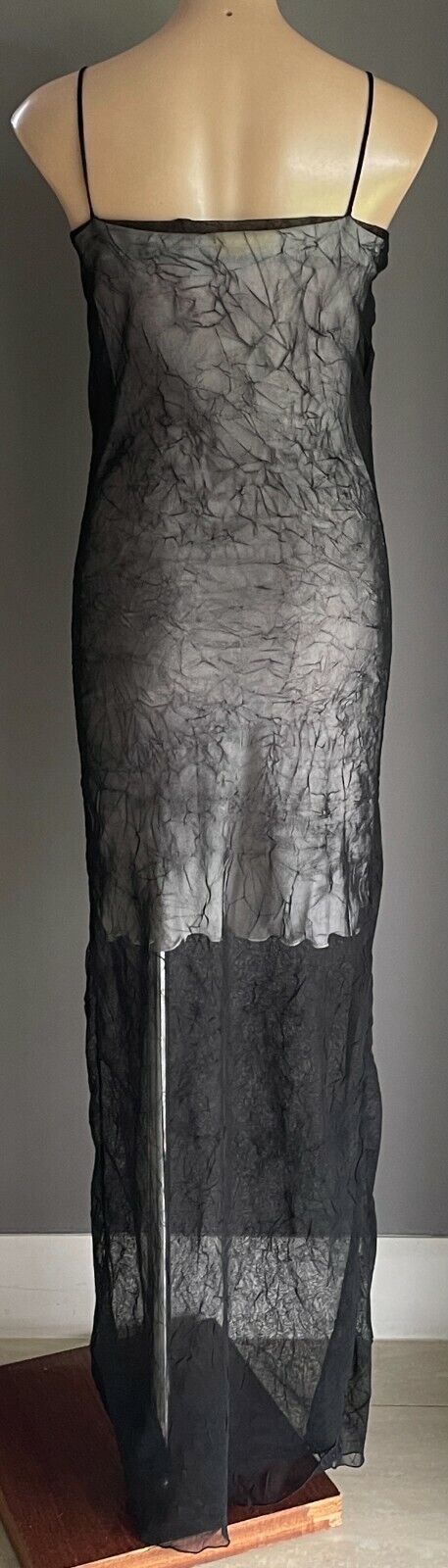 COOPER STREET CLOTHING Maxi Dress Sleeveless Crinkle Look Mesh Net Layer Size M