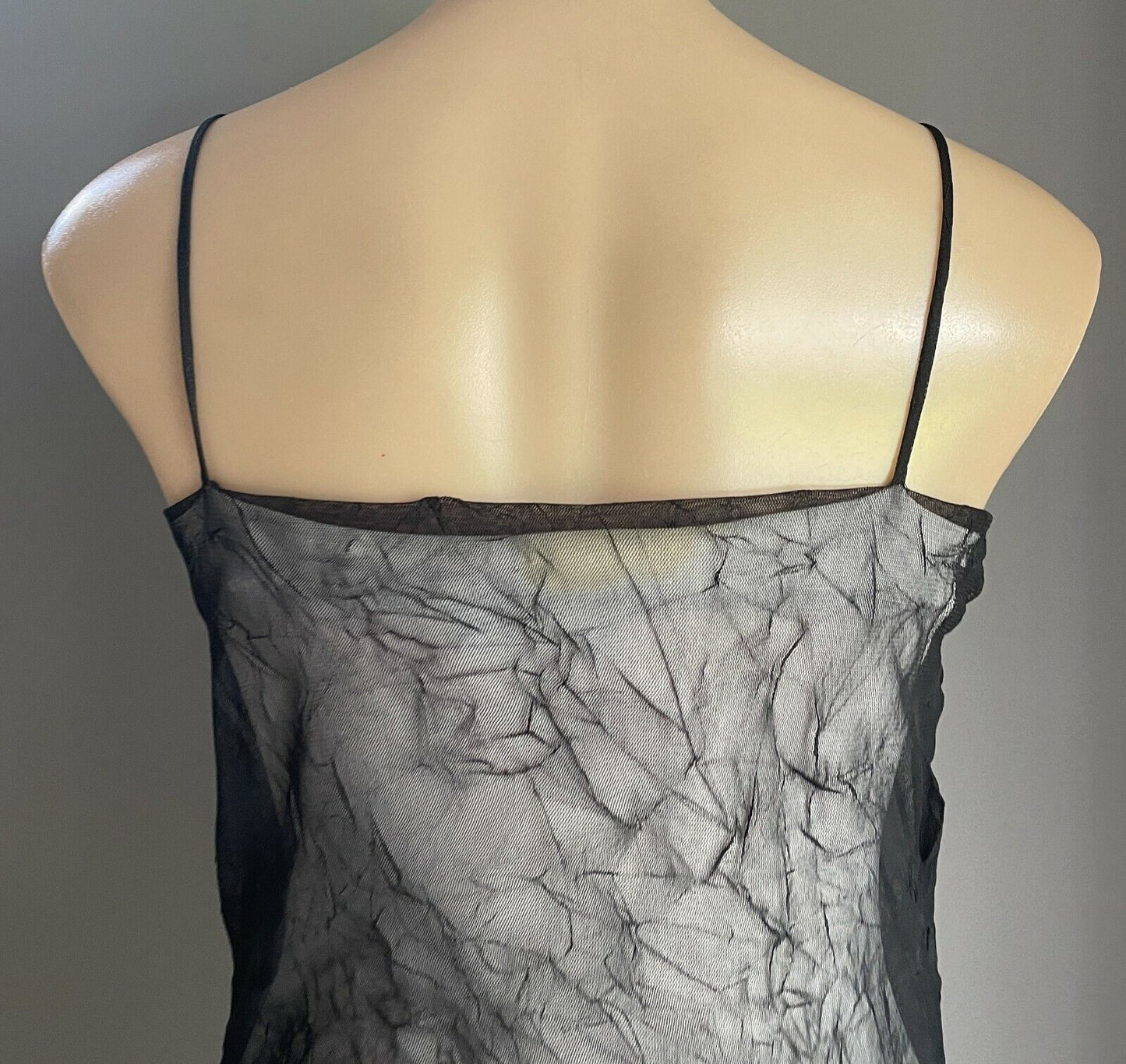 COOPER STREET CLOTHING Maxi Dress Sleeveless Crinkle Look Mesh Net Layer Size M