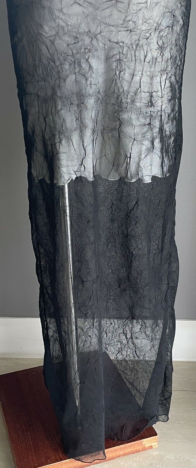 COOPER STREET CLOTHING Maxi Dress Sleeveless Crinkle Look Mesh Net Layer Size M