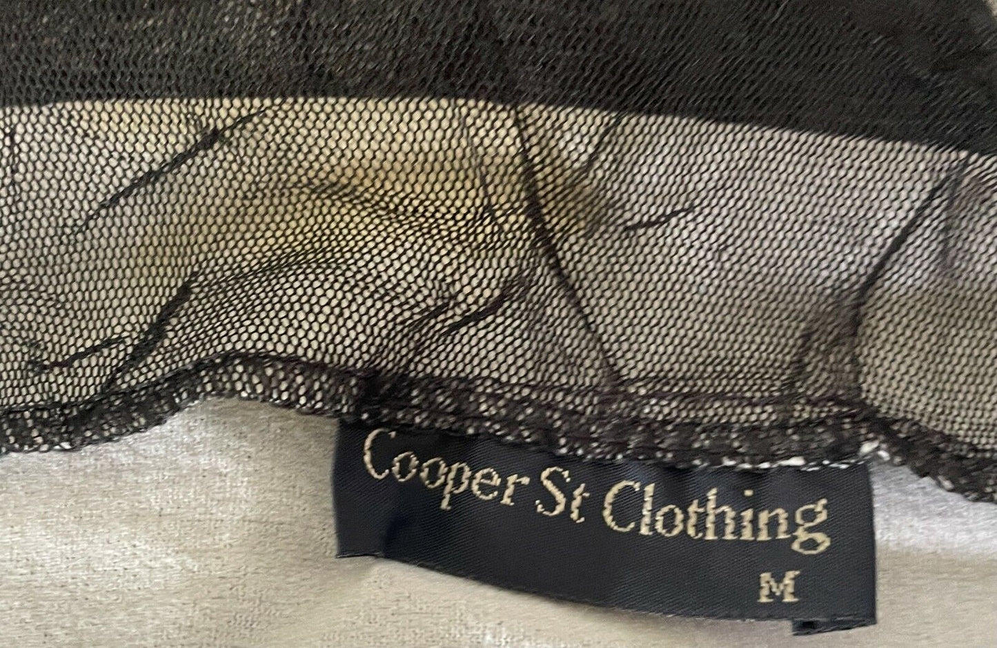 COOPER STREET CLOTHING Maxi Dress Sleeveless Crinkle Look Mesh Net Layer Size M