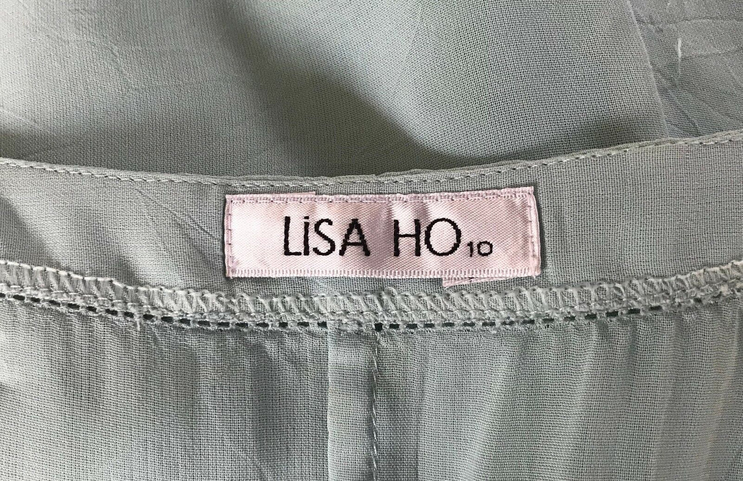 LISA HO Maxi Dress Blue Short Sleeve Semi Sheer Kaftan  Size 10 w Defect