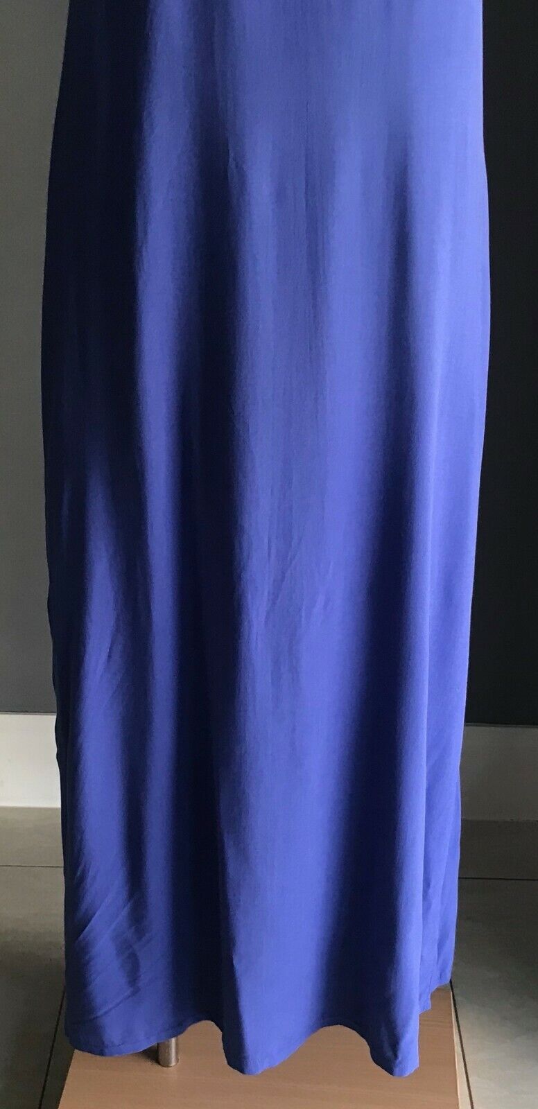 EZRA COLLECTION Maxi Dress Racer Back A-Line Blue Beaded Strap Dressy Size S NEW