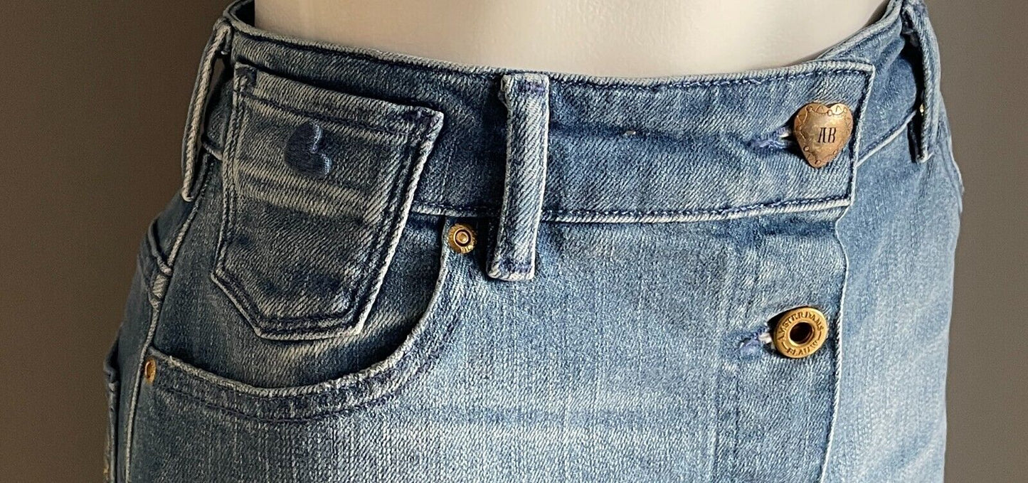 SCOTCH & SODA Denim "Lady Luck" Skirt Button Front Knee Length Straight Sz XS 8