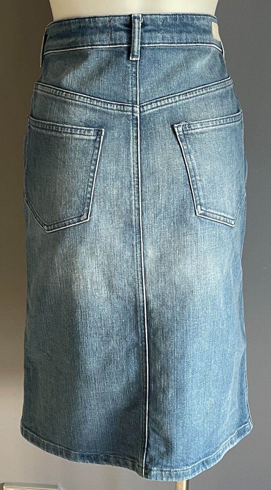 SCOTCH & SODA Denim "Lady Luck" Skirt Button Front Knee Length Straight Sz XS 8
