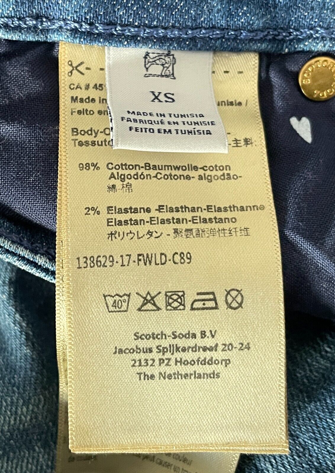 SCOTCH & SODA Denim "Lady Luck" Skirt Button Front Knee Length Straight Sz XS 8