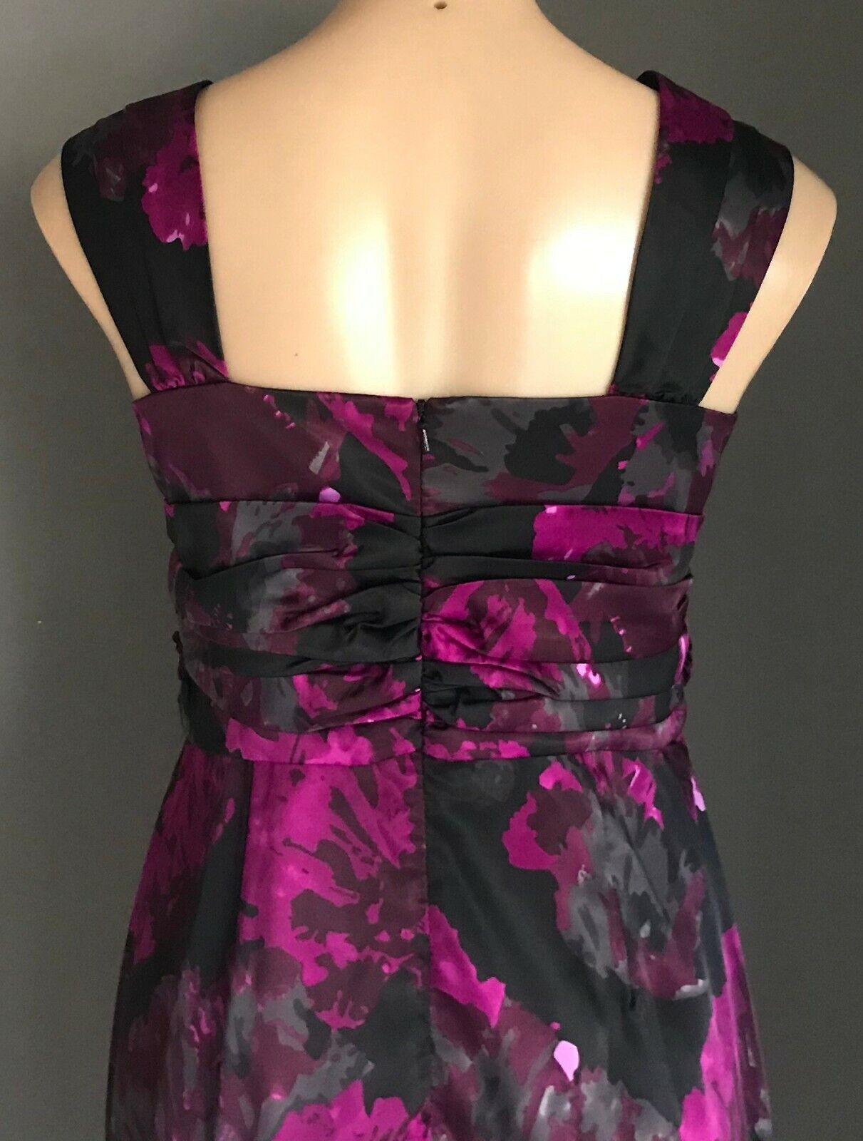 GRACE HILL Sheath Dress Pink Purple Grey Black Floral Sleeveless Size 14 NEW