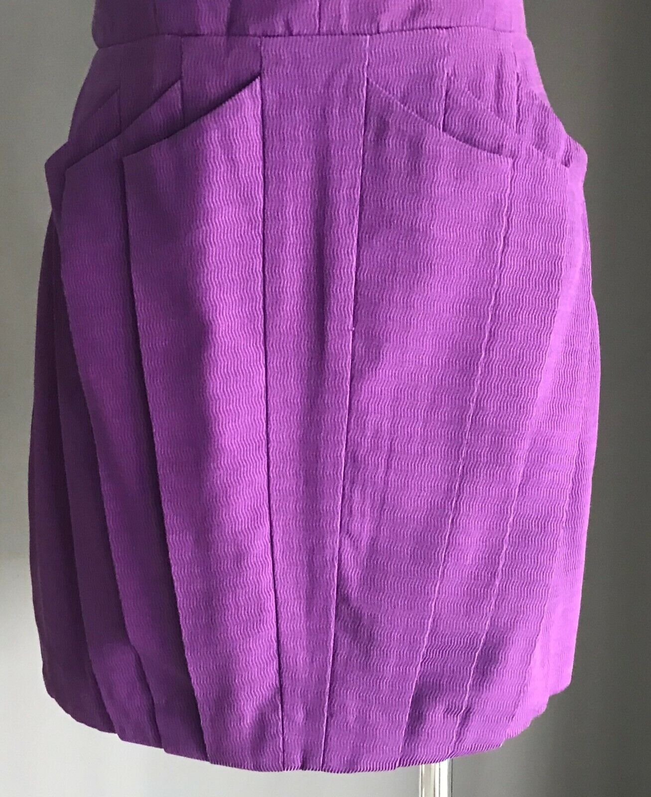 SEDUCE Bustier Mini Dress Purple Textured Fabric Strapless Ladies Size 14