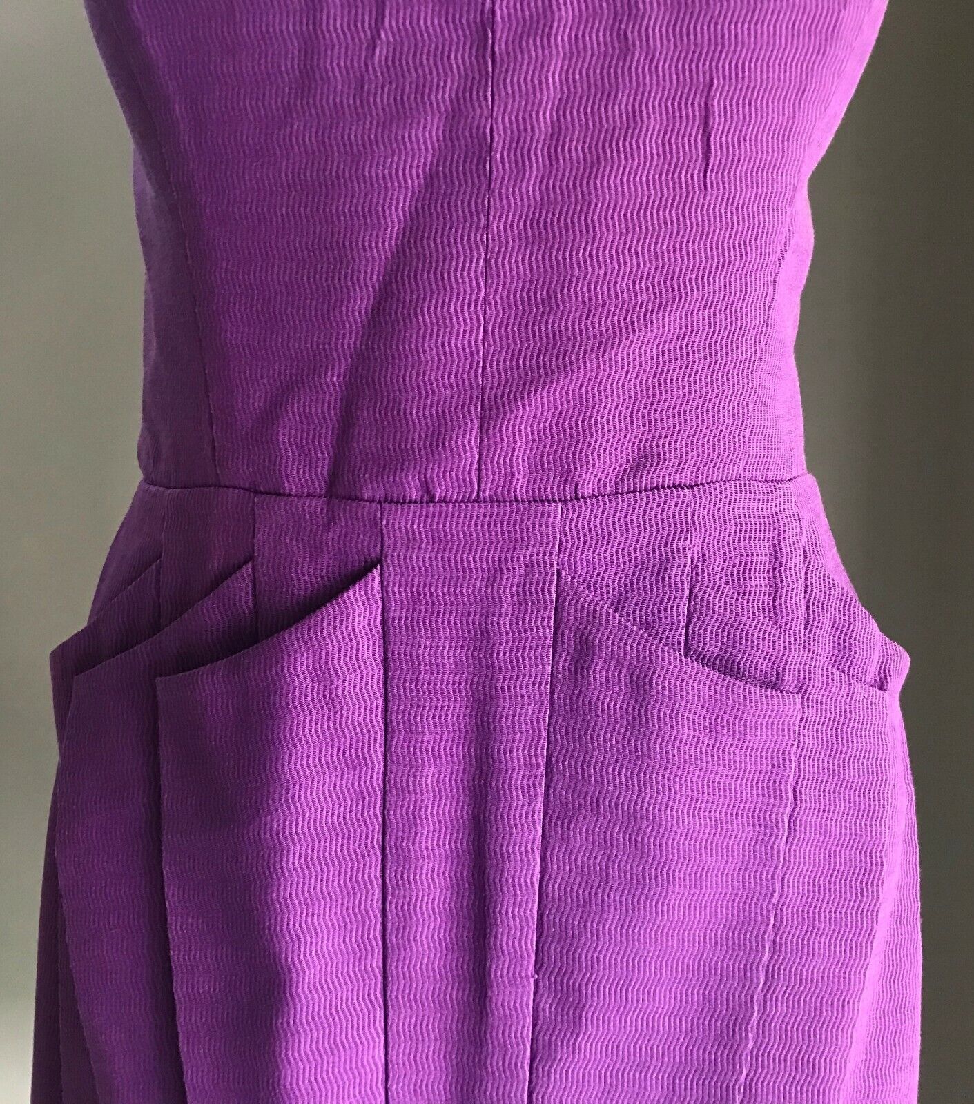 SEDUCE Bustier Mini Dress Purple Textured Fabric Strapless Ladies Size 14