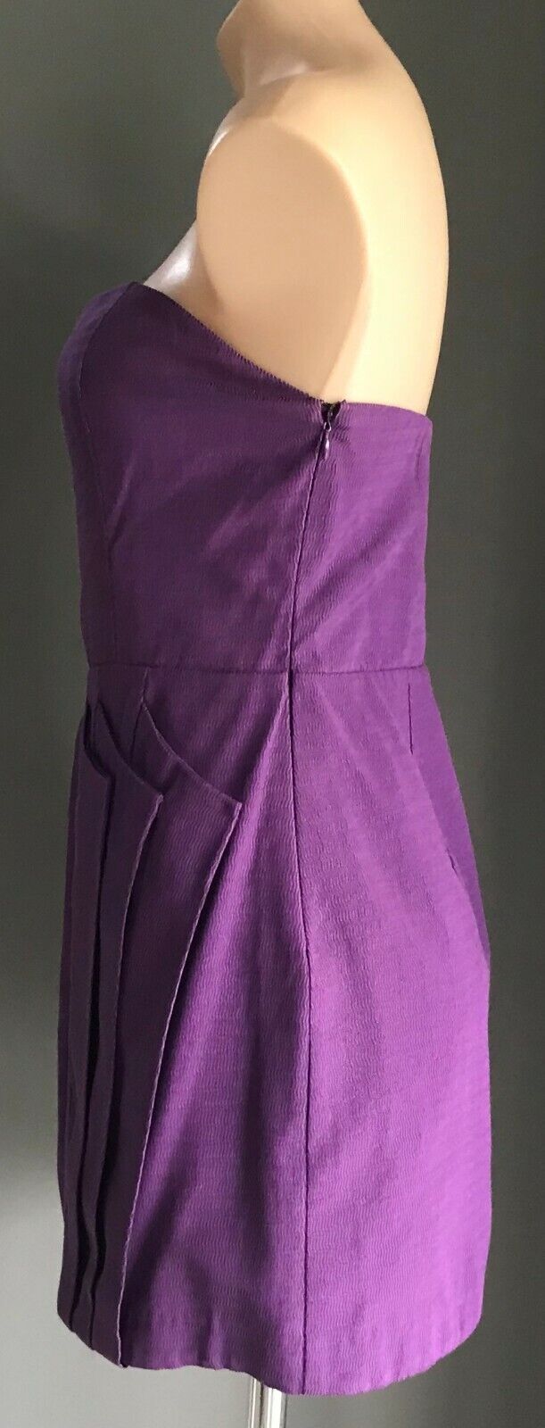 SEDUCE Bustier Mini Dress Purple Textured Fabric Strapless Ladies Size 14