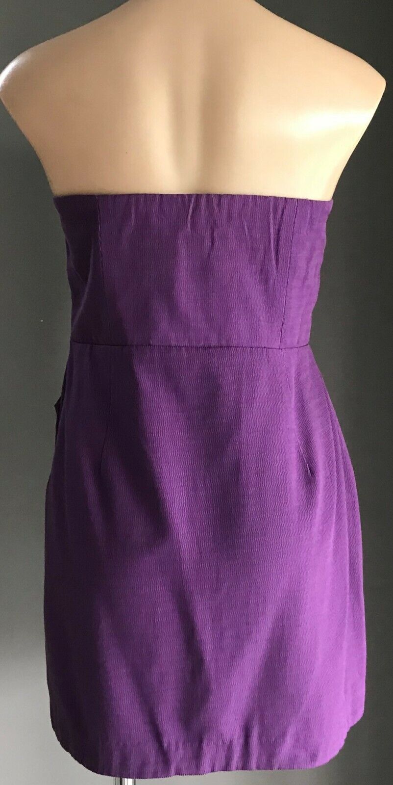 SEDUCE Bustier Mini Dress Purple Textured Fabric Strapless Ladies Size 14