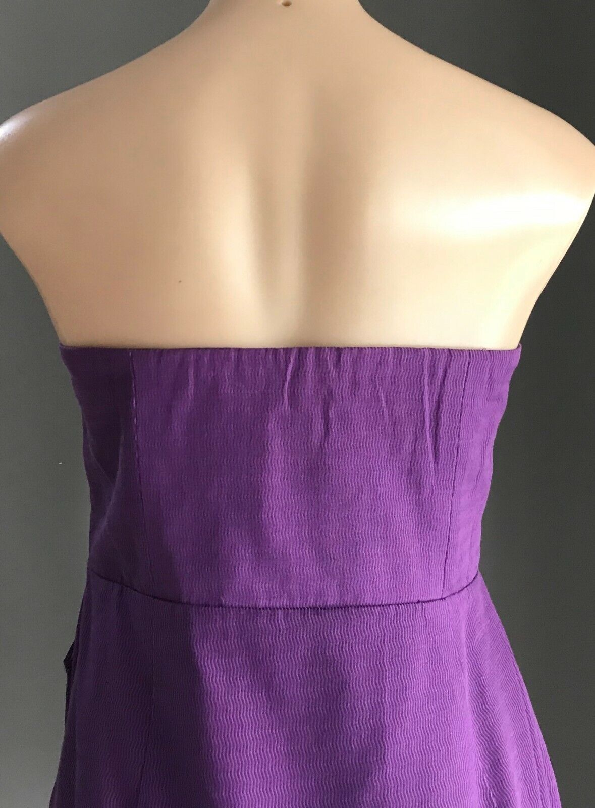 SEDUCE Bustier Mini Dress Purple Textured Fabric Strapless Ladies Size 14