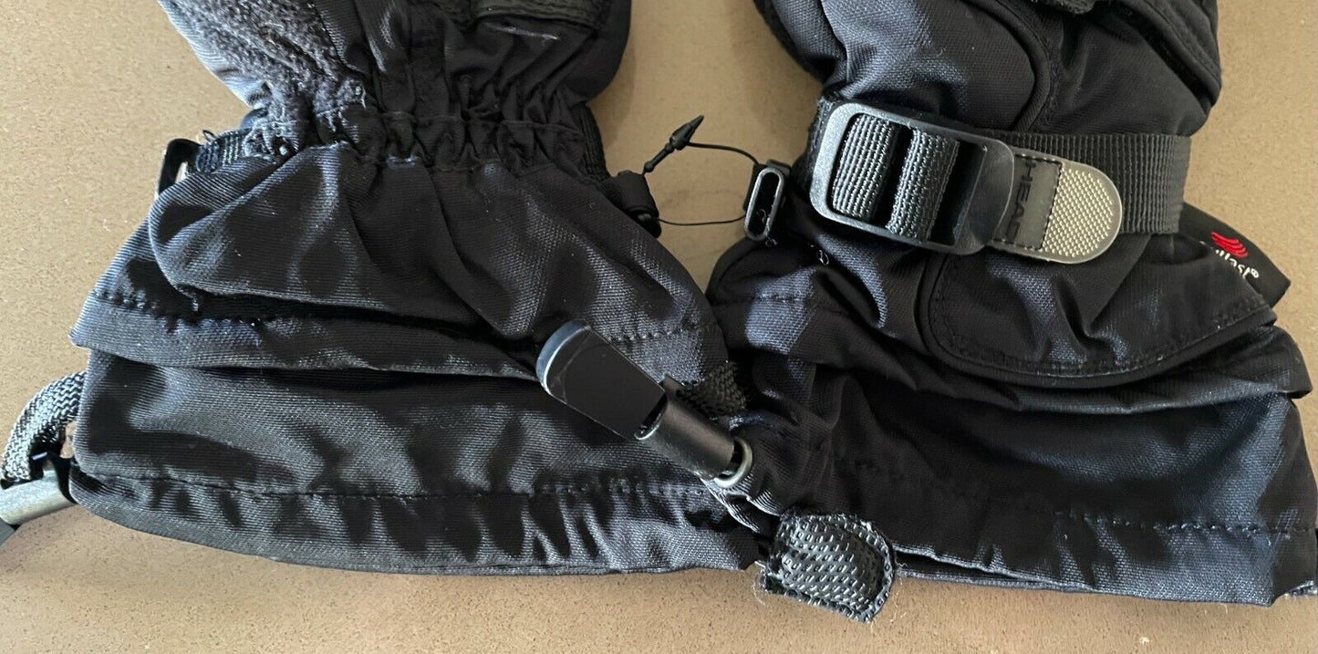HEAD GLOVES Black Ski Snow Boarding Water Proof Unisex Sz M Hand Super Warm NEW
