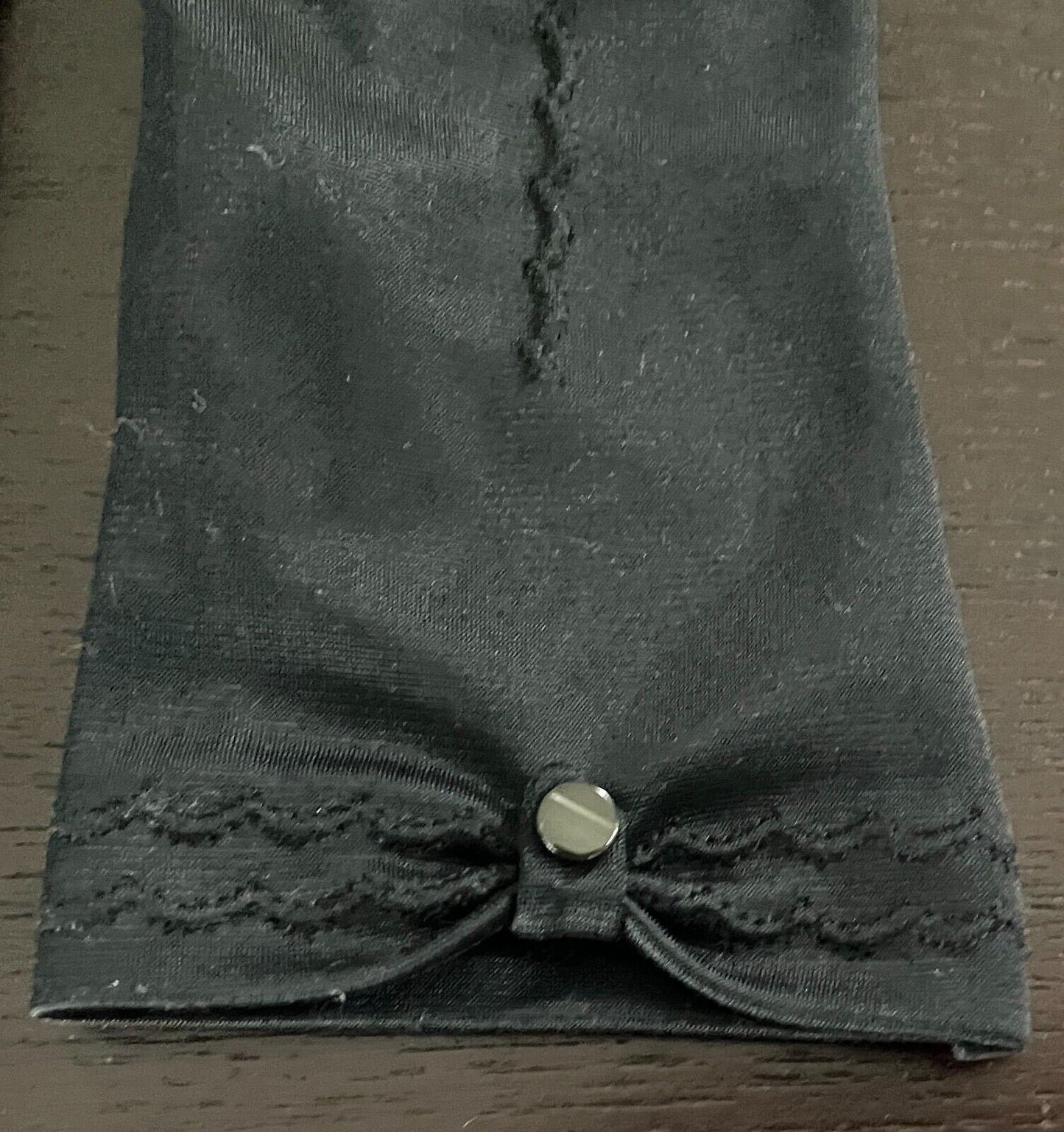 Hand GLOVES Dress Wrist Black Button Decorative Stitches Sz 7 Glam 1950's 1960’