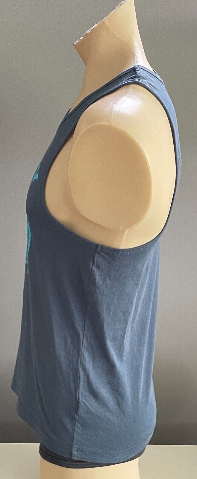 Mens VALLEY CUSTOMS Print Tank Top Navy Light Blue Sleeveless Size S Cotton NEW