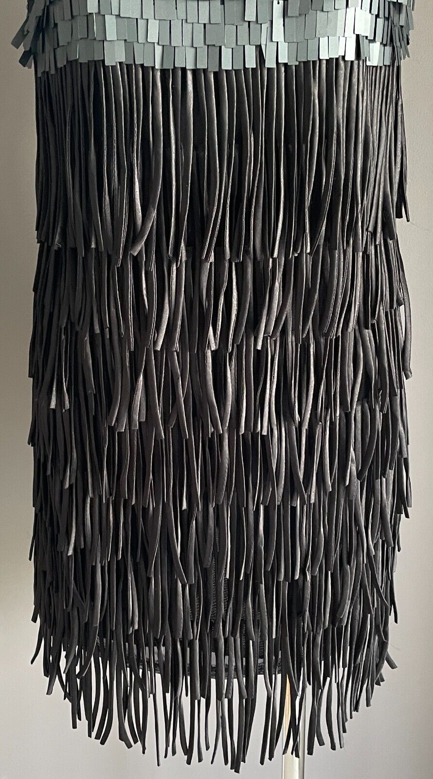 JUST Black Fringe/Rectangle Sequin Bodycon Sleeveless Stretch Mini Dress Size M