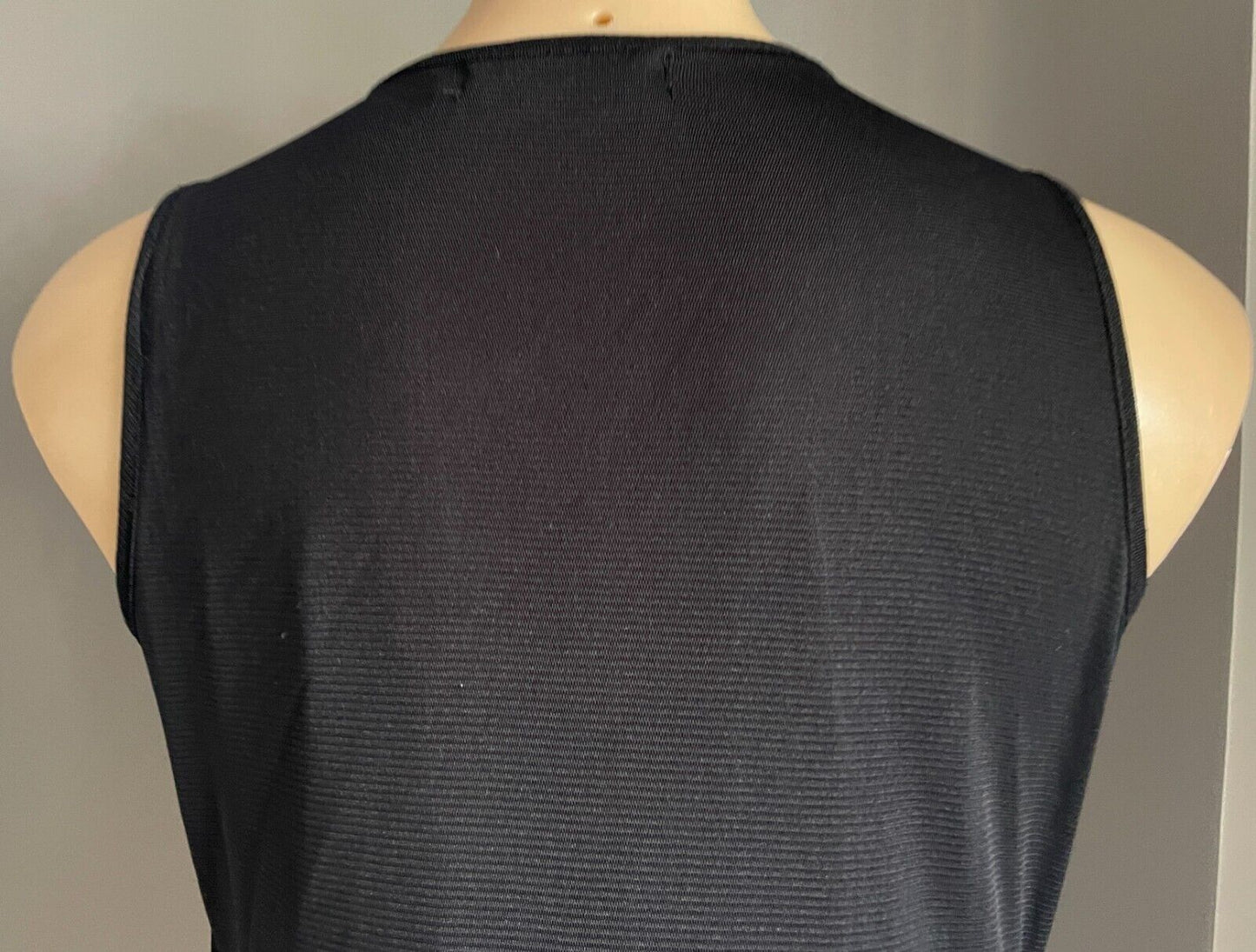 JUST Black Fringe/Rectangle Sequin Bodycon Sleeveless Stretch Mini Dress Size M