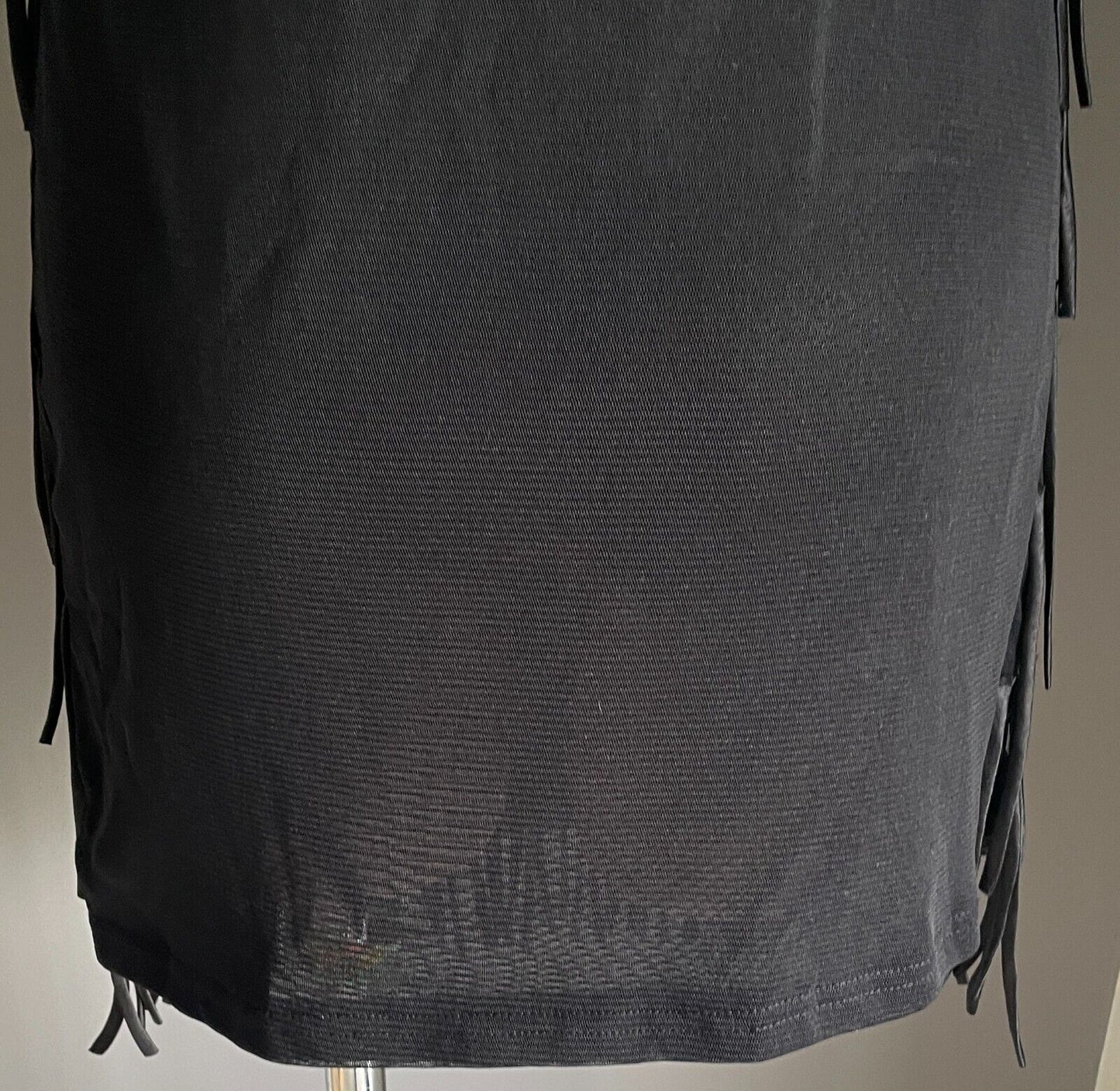 JUST Black Fringe/Rectangle Sequin Bodycon Sleeveless Stretch Mini Dress Size M