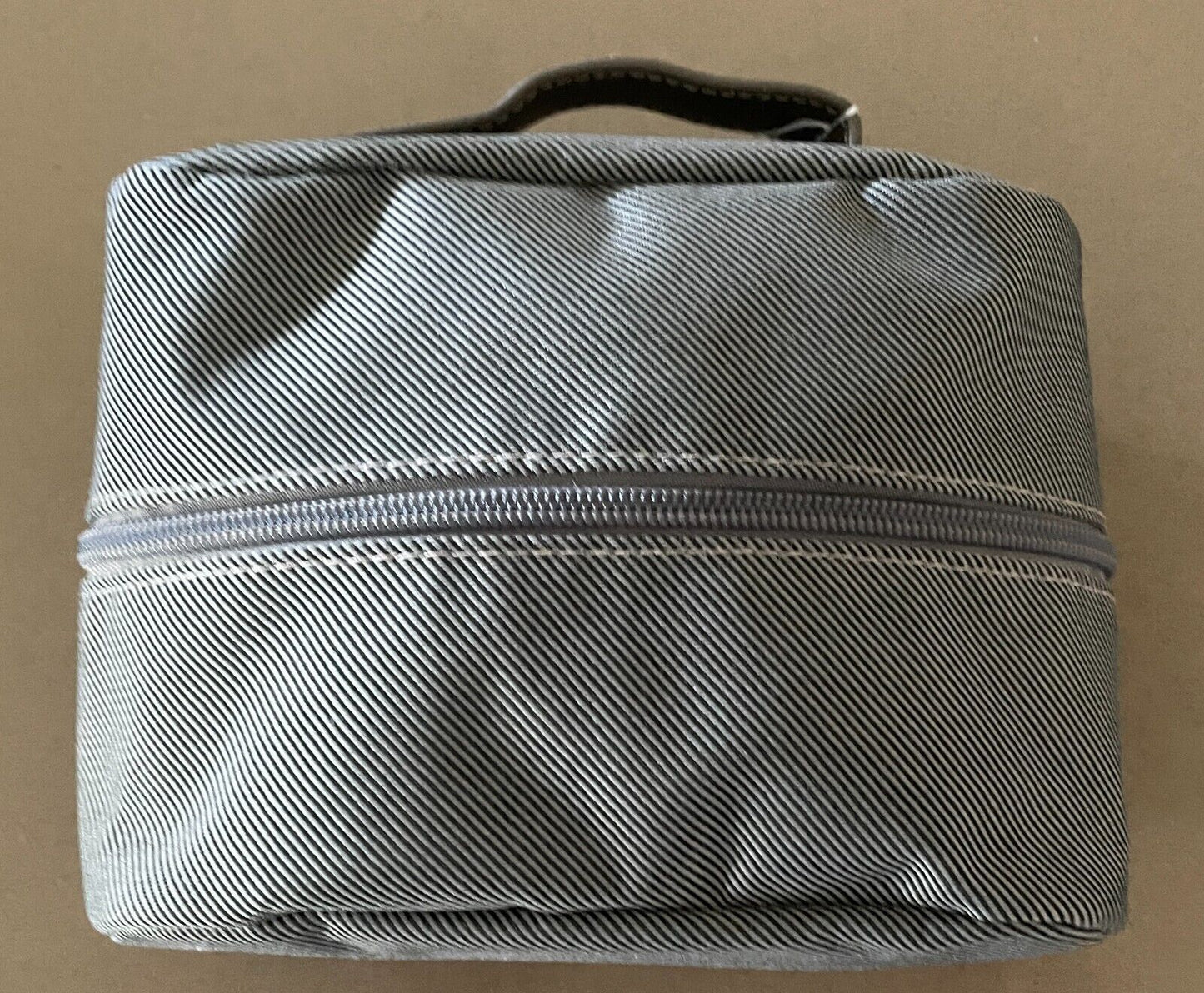 BVLGARI Wet Pack Bag Grey Zip Top with Handle Unisex Mens Bulgari