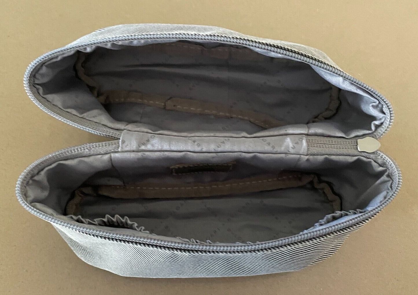 BVLGARI Wet Pack Bag Grey Zip Top with Handle Unisex Mens Bulgari