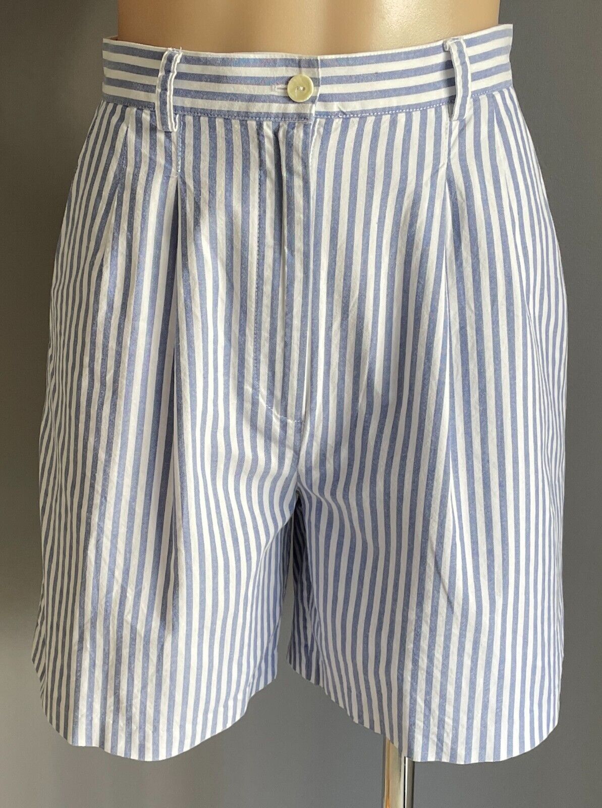 EP PRO Women's Blue & White Stripe Cotton Golf Bermuda Shorts Size 6 AU 10