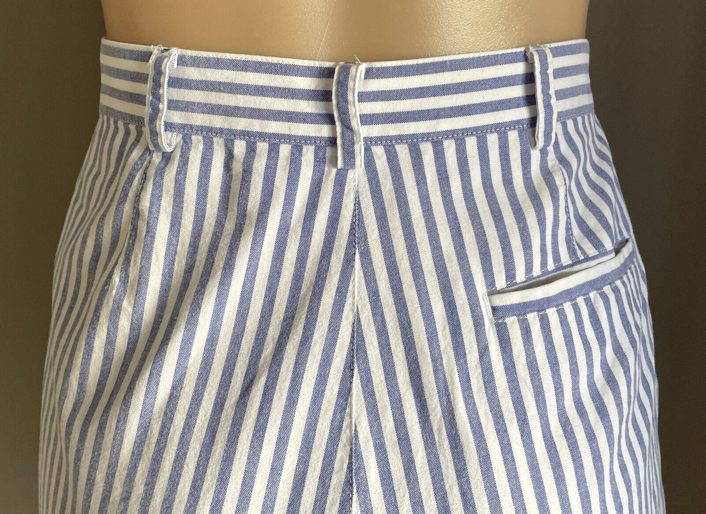 EP PRO Women's Blue & White Stripe Cotton Golf Bermuda Shorts Size 6 AU 10
