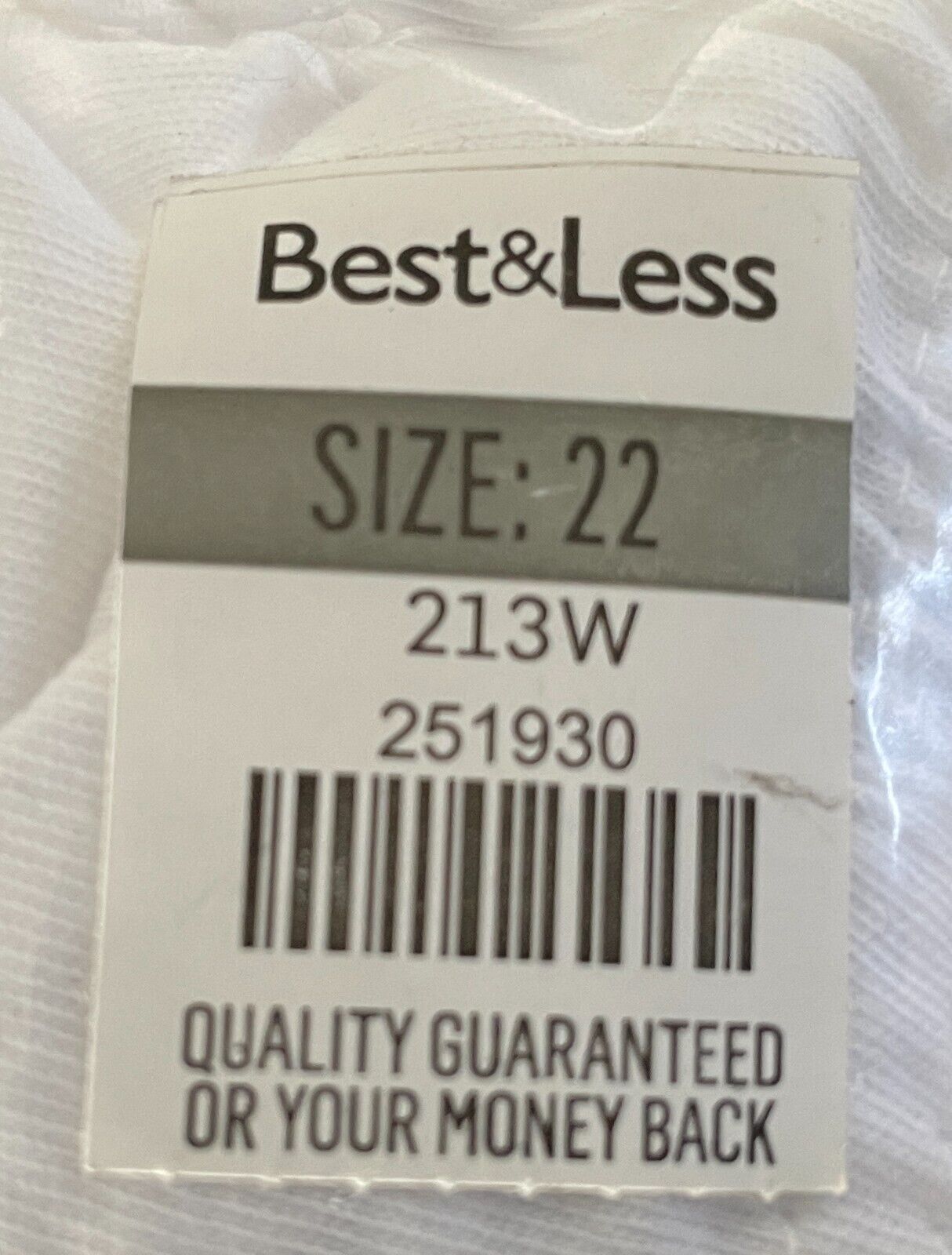 BEST & LESS FAVOURITES White Rib Leg  Women's Full Briefs Pack of 2 Size 22 NWT!