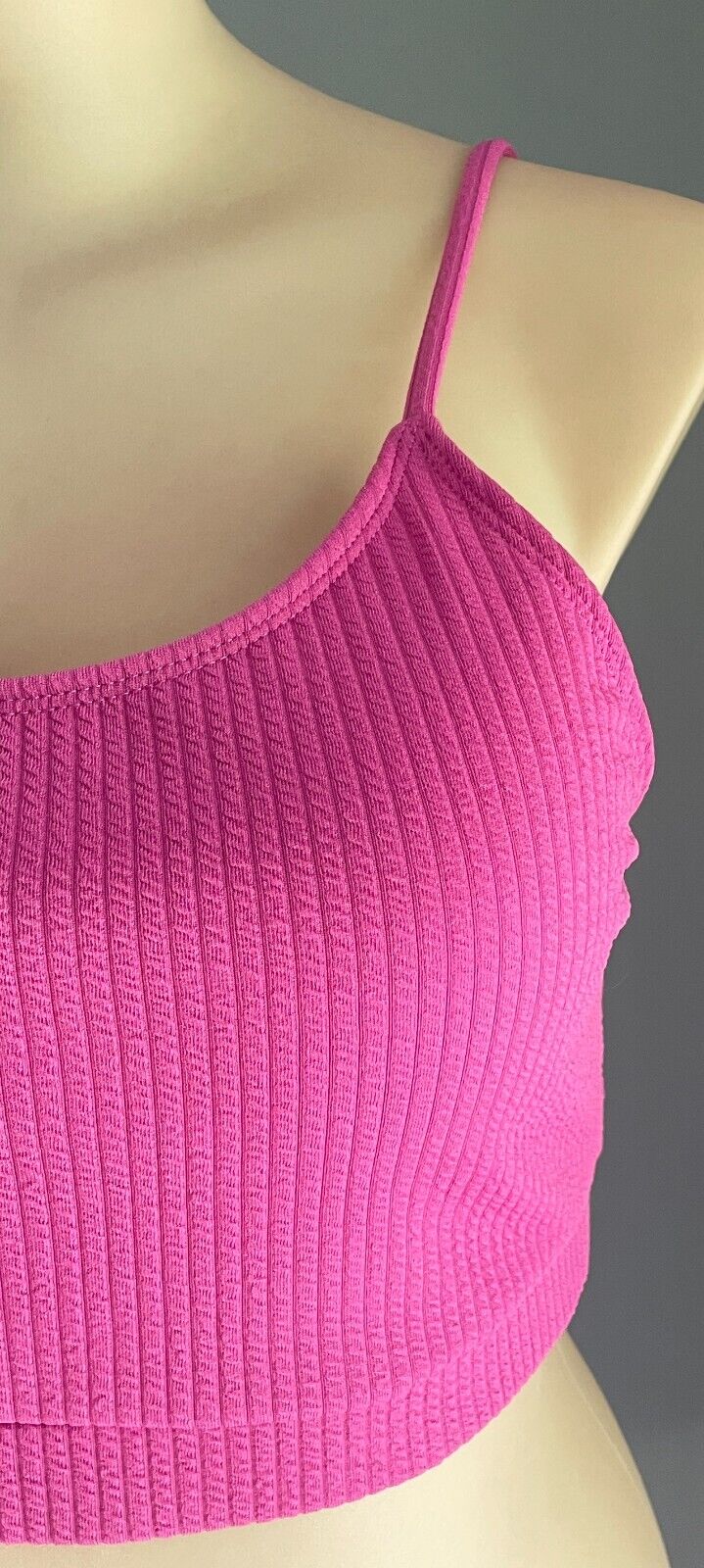Sport  Crop Top Textured Pink Fabric Adjustable Straps Size 3XL 22 Gym Work Out