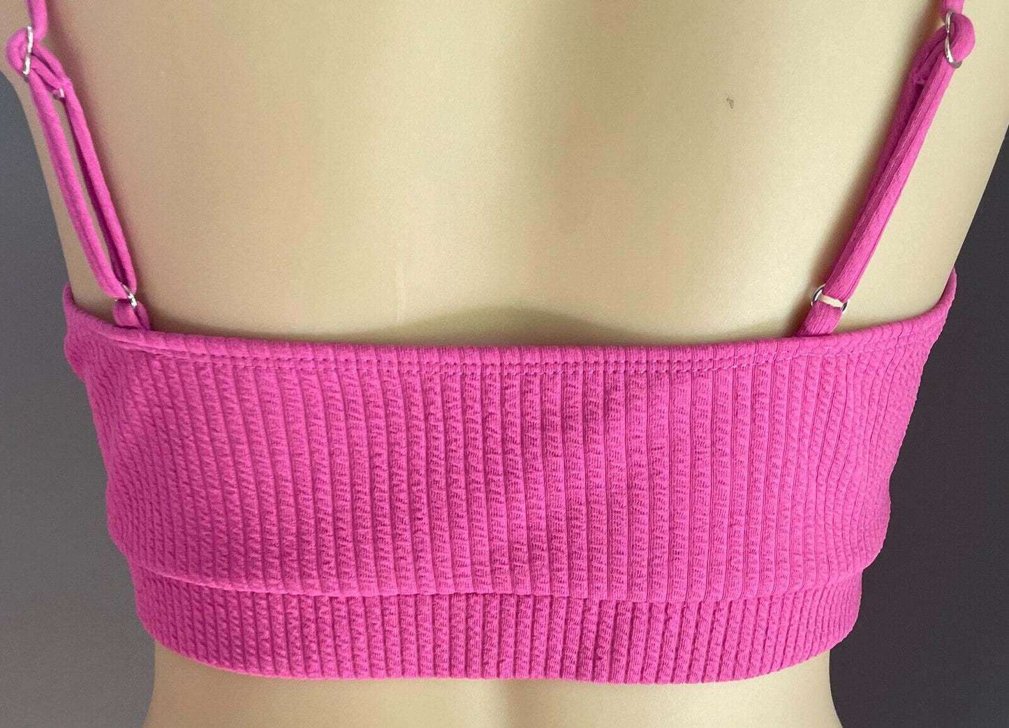 Sport  Crop Top Textured Pink Fabric Adjustable Straps Size 3XL 22 Gym Work Out