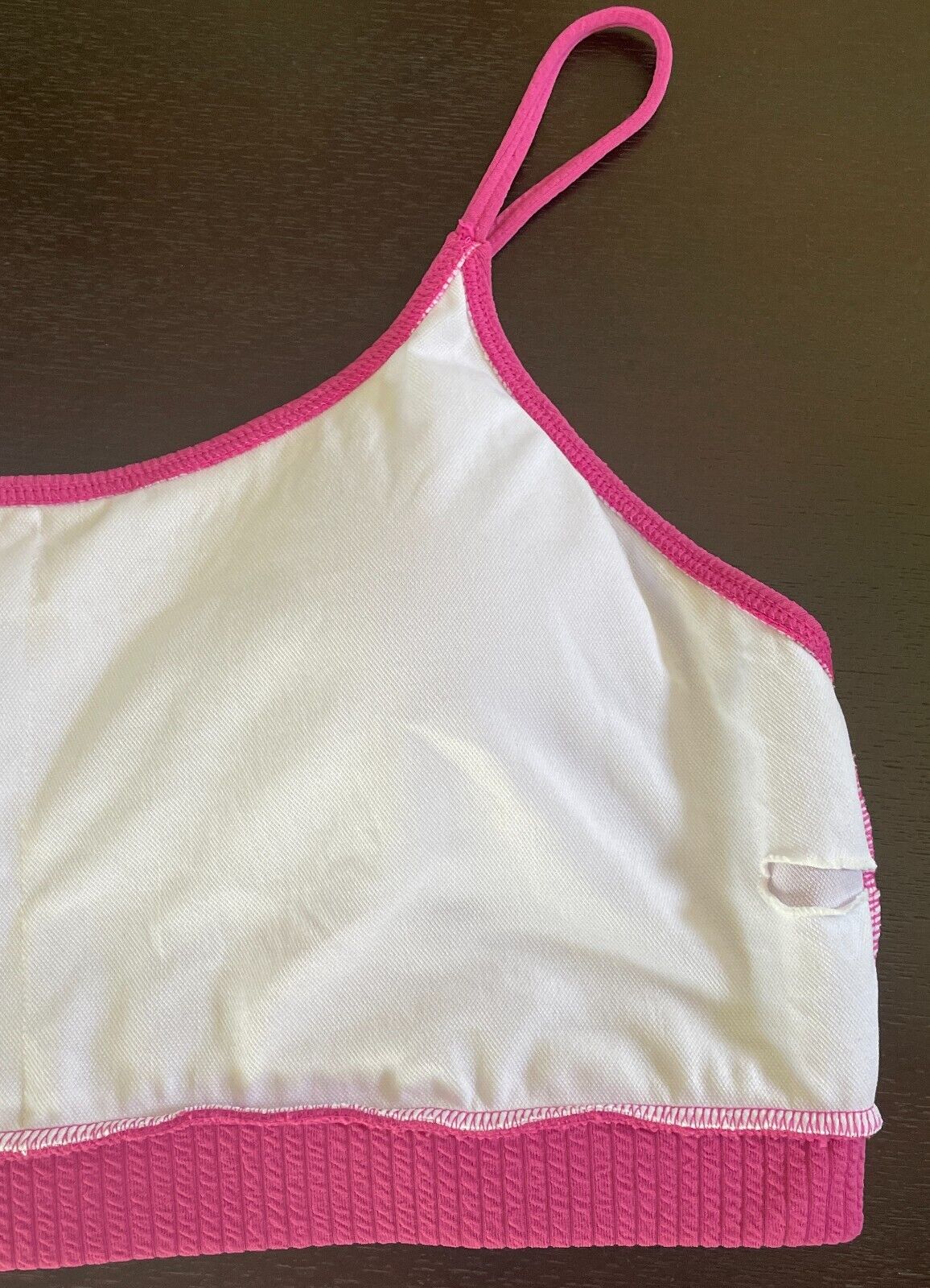 Sport  Crop Top Textured Pink Fabric Adjustable Straps Size 3XL 22 Gym Work Out